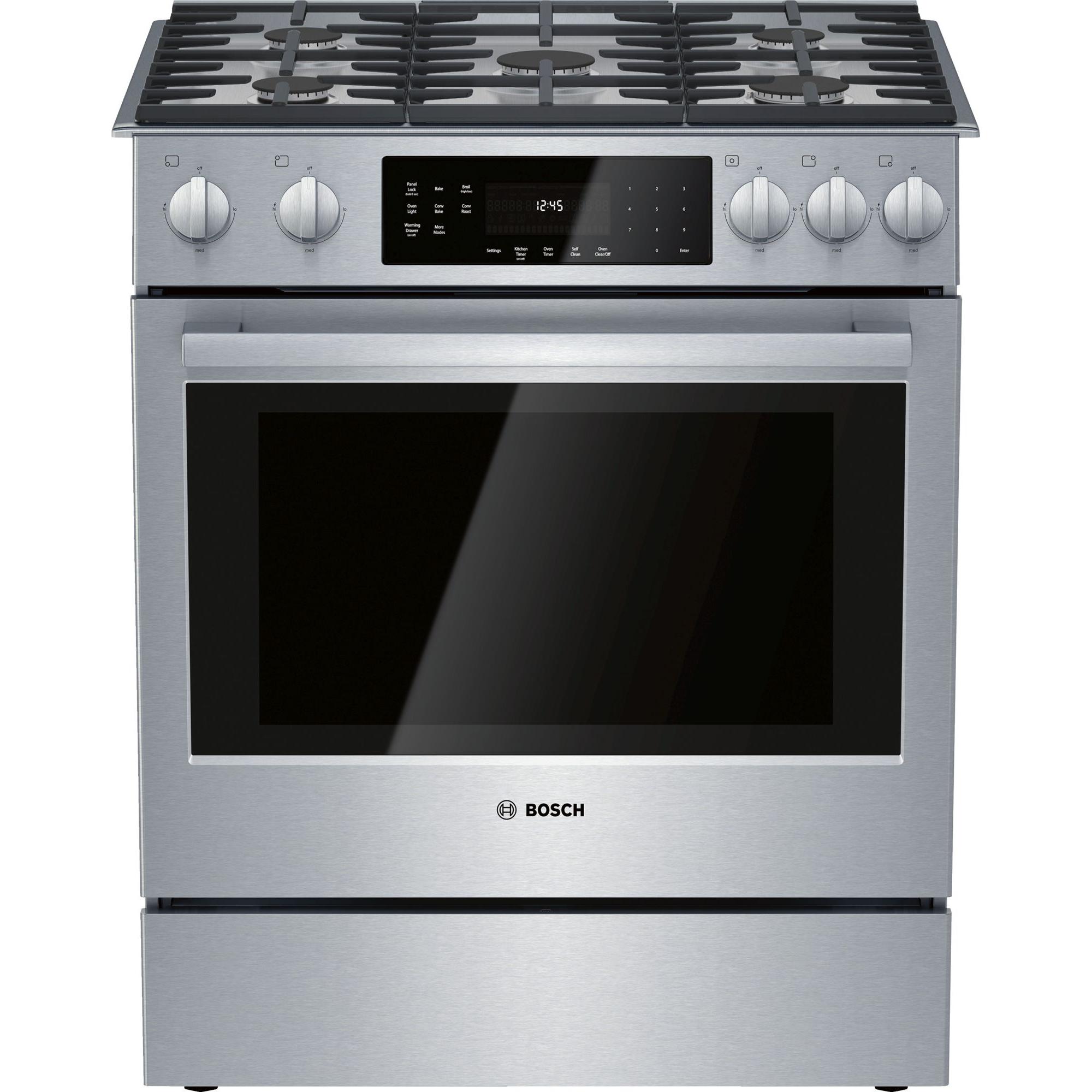 Bosch 30-inch Slide-In Gas Range with 9 Specialized Cooking Modes HGI8056UC