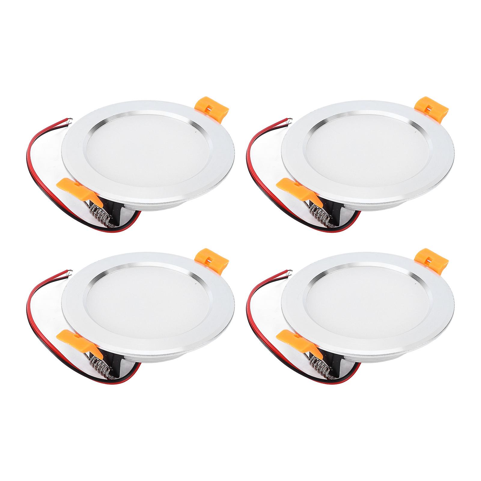 4pcs 4in Ceiling Light Round Led Downlight Dc 12v 3w White Rv Modification Accessories For Caravan Yacht