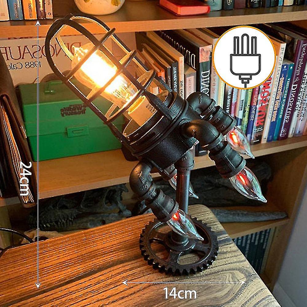 Retro Industrial Steampunk Rocket Lamp Home Table Lamp Decoration