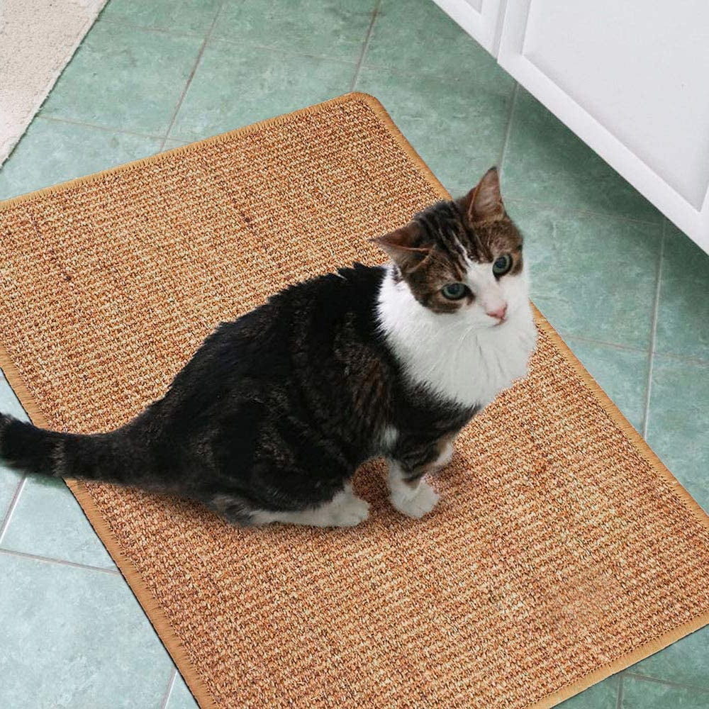 15.6 X 11.7 In Cat Scratching Mat， Large Natural Sisal Mats，Anti-Slip Cat Scratch Pad，Cat Grinding Claws Mat for Protect Carpets and Sofas Durable and Safe Will Not Harm Cat Paws