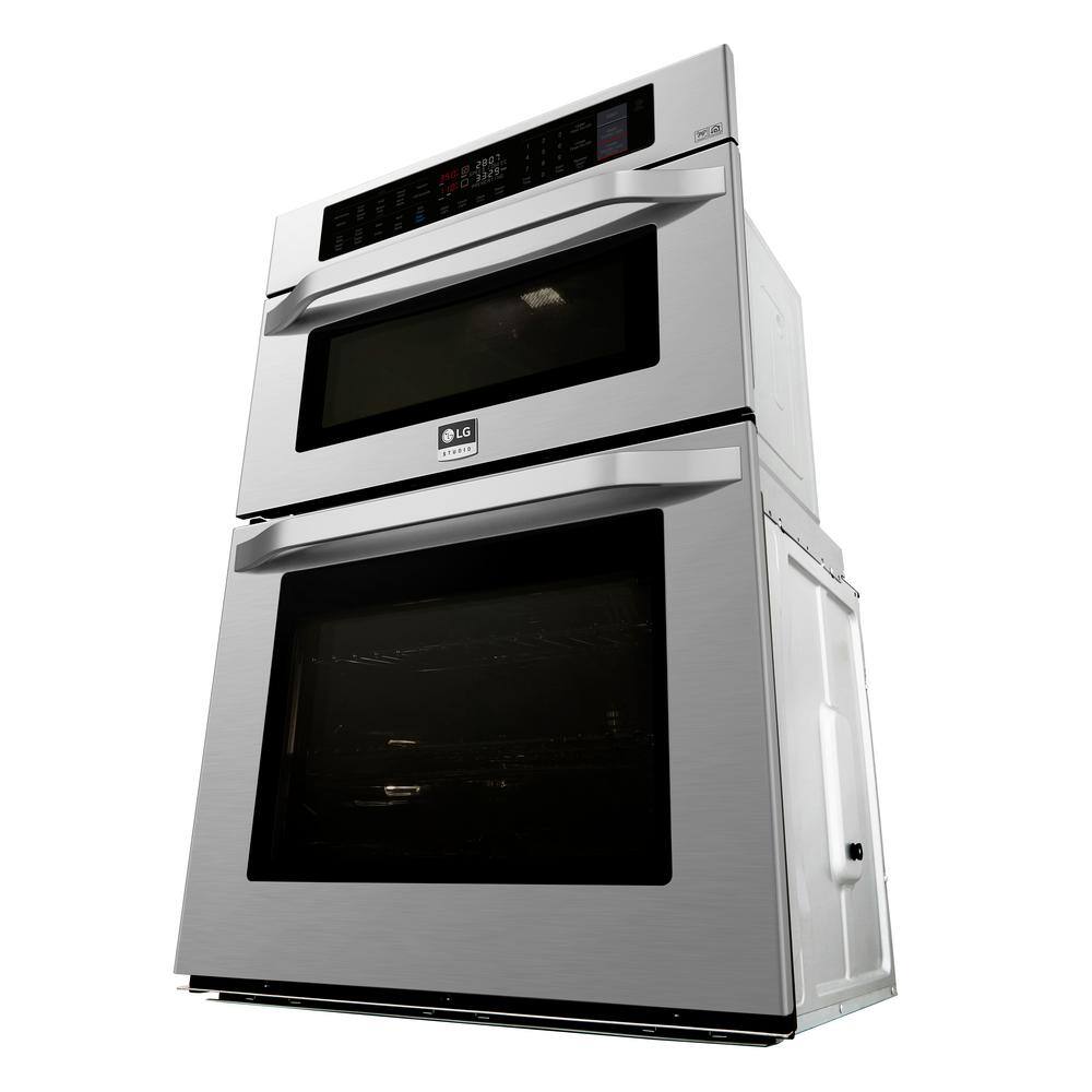 LG STUDIO 30 in. Smart Electric Convection  EasyClean Combination Wall Oven with Built-In Microwave in Stainless Steel LSWC307ST