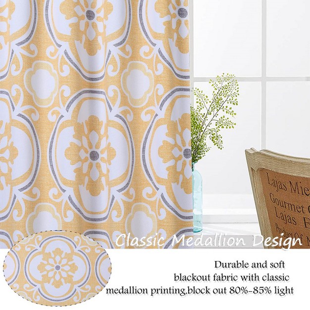 Trinity Medallion Design Floral Printed Kitchen Curtains