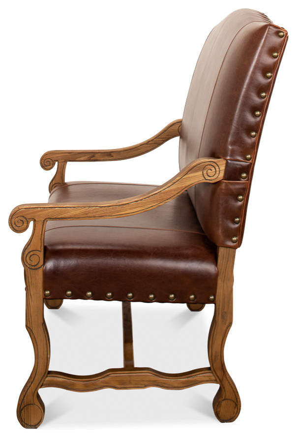 Italian Leather Settee   Traditional   Armchairs And Accent Chairs   by Sideboards and Things  Houzz