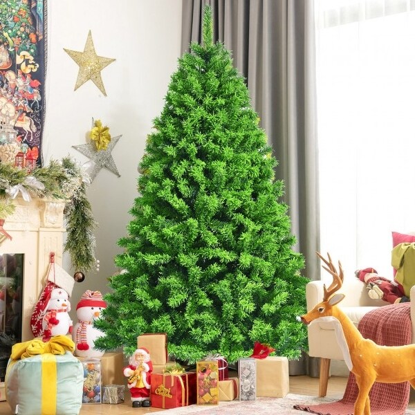 Unlit Artificial Christmas Tree with Metal Stand