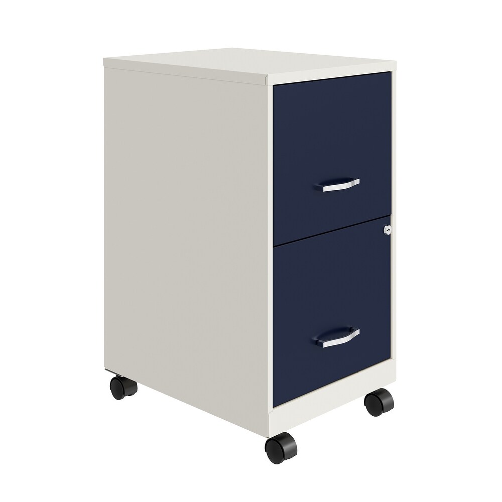 Space Solutions Pearl White 2 drawer Mobile File Cabinet