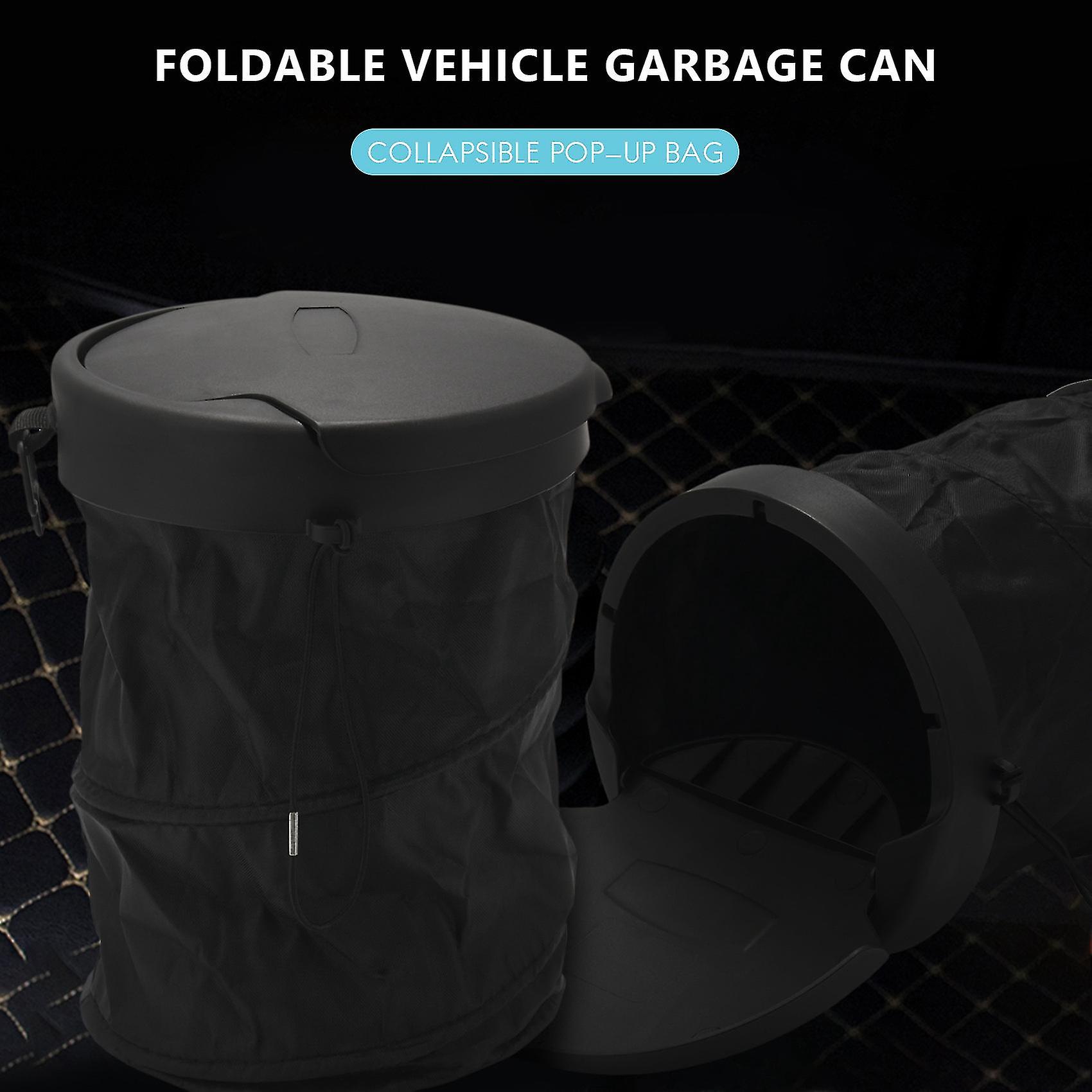 Car Trash Can Portable Garbage Bin Collapsible Pop-up Bag Waste Basket Bin Rubbish Bin Black