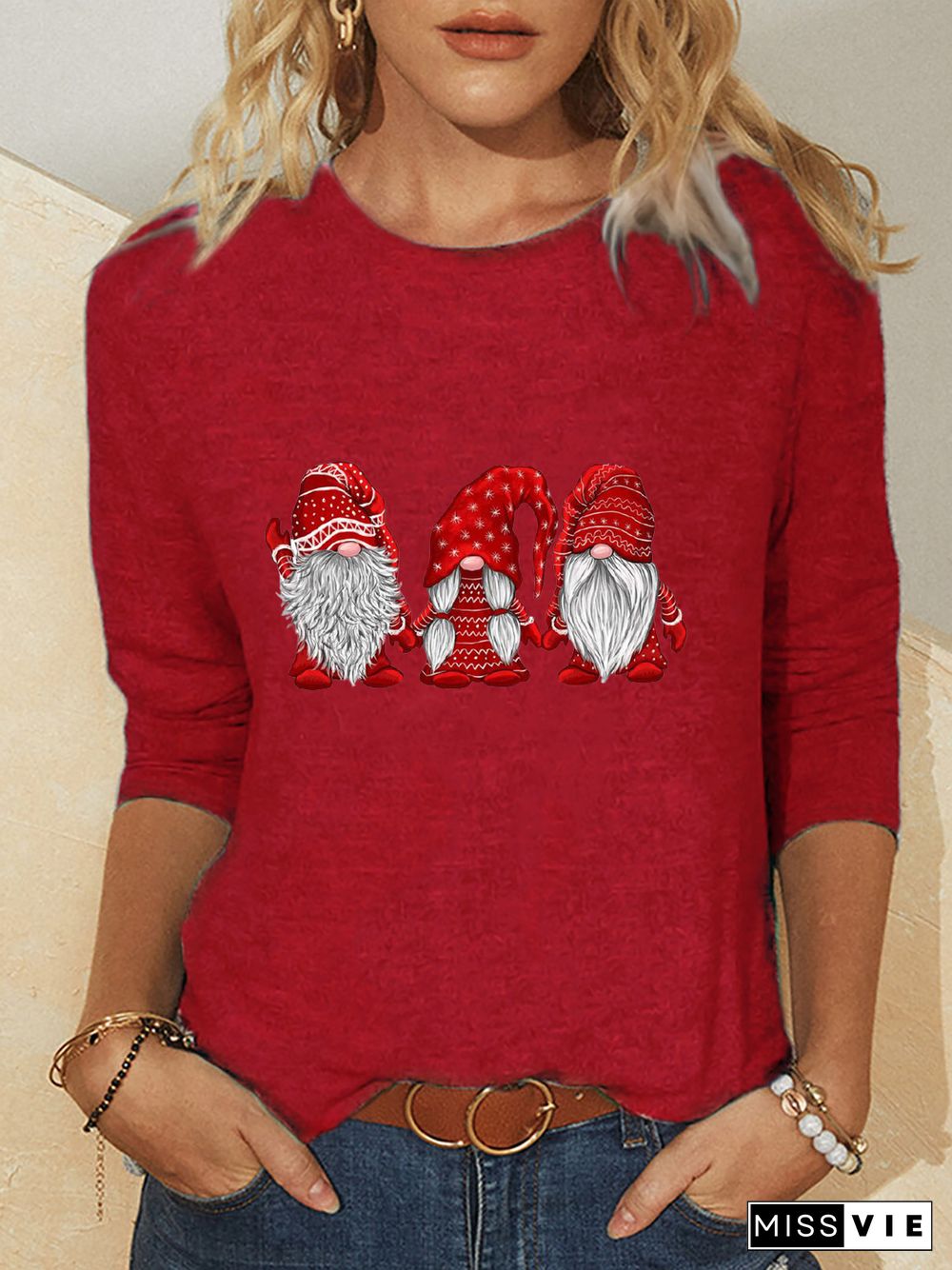 Plus size Casual Christmas T-shirt