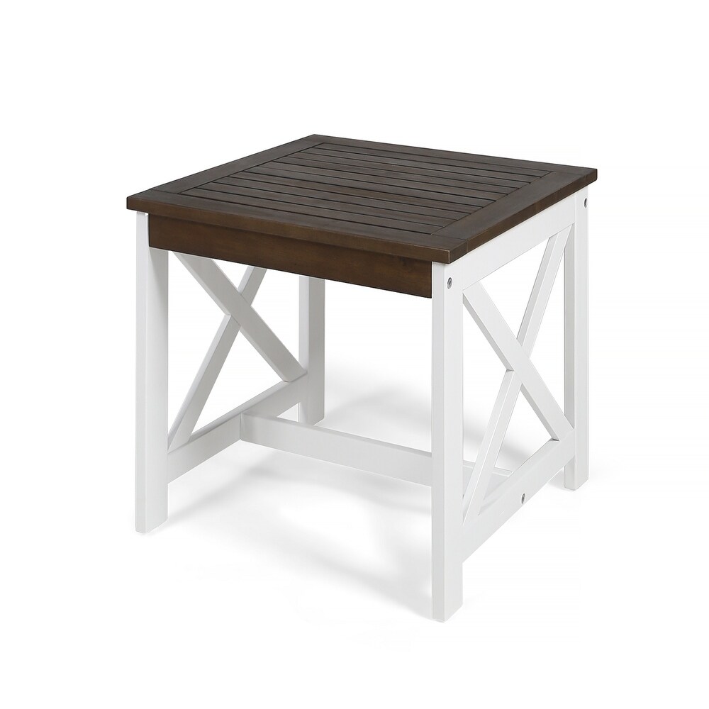 Cassara Outdoor Farmhouse Cottage Square Acacia Wood End Table by Christopher Knight Home