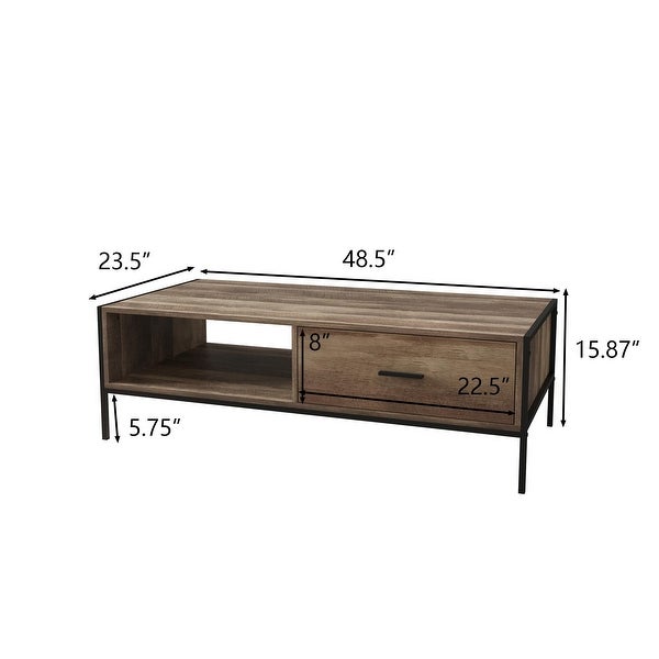 Modern Coffee Table With Drawers And Storage Shelves for Living Room Reception