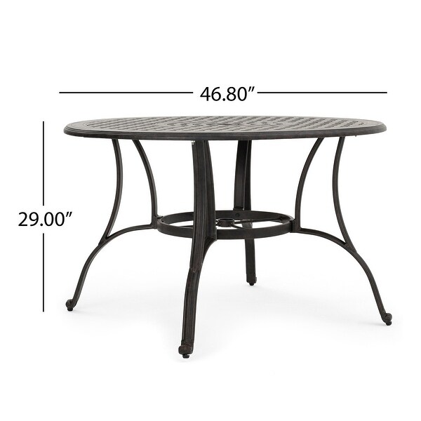 Outdoor Cast Aluminum Circular Dining Table，for Dining Room，Kitchen，Easy Assembly