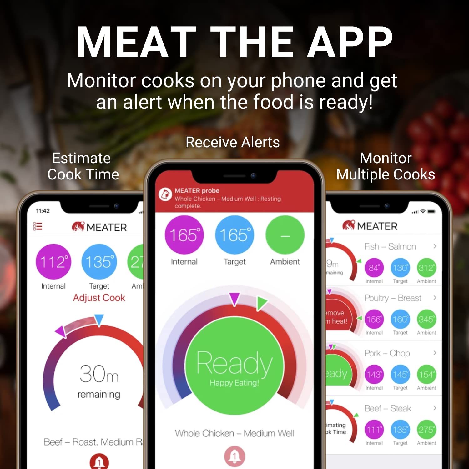 MEATER Plus | Smart Meat Thermometer with Bluetooth | 165ft Wireless Range | for The Oven, Grill, Kitchen, BBQ, Smoker, Rotisserie