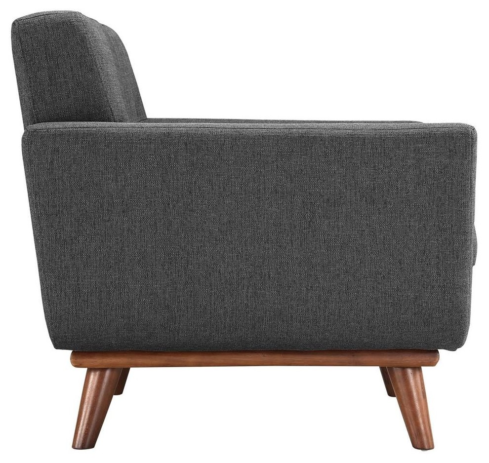 Modway Engage Modern Fabric 2 Piece Set with Loveseat  ampArmchair in Gray   Midcentury   Living Room Furniture Sets   by ShopLadder  Houzz