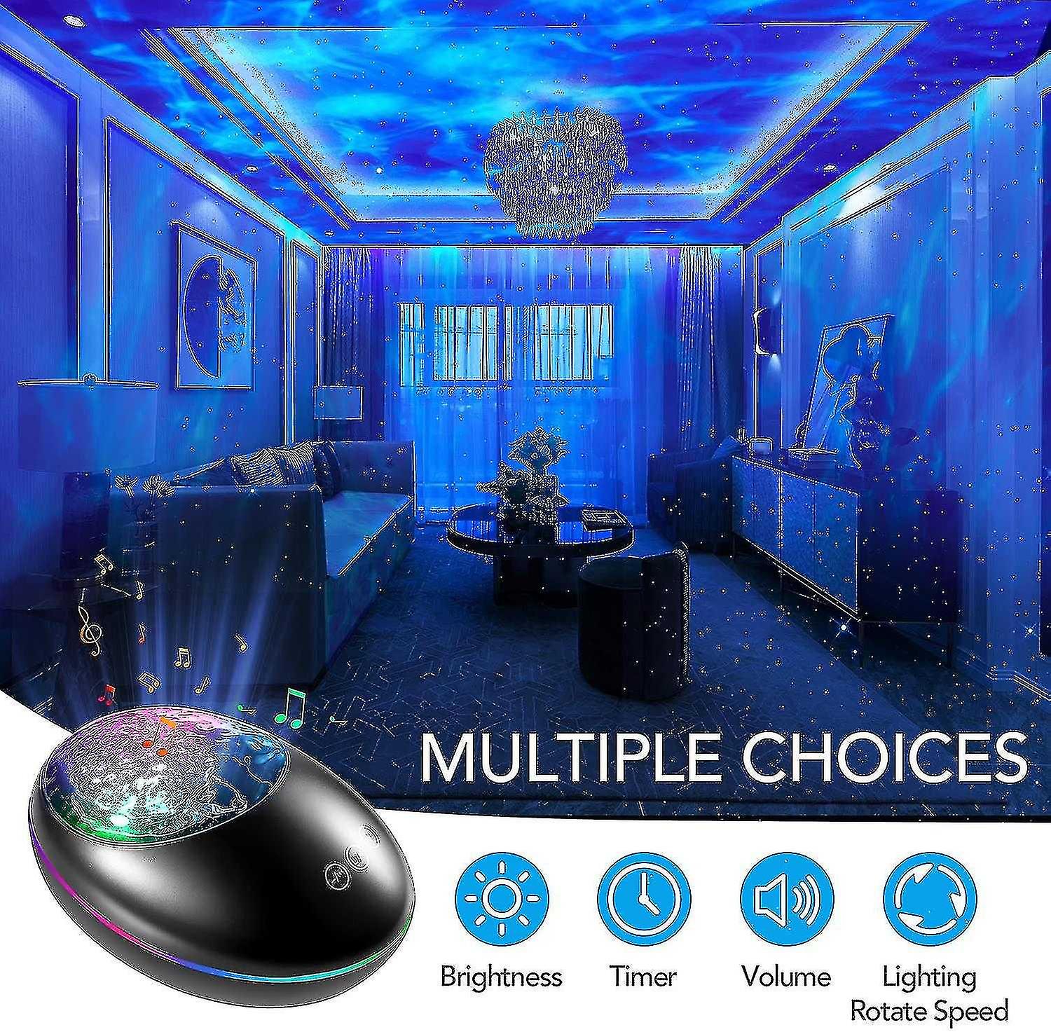 Galaxy Projector， Night Light Star Projector Kids Room White Noise Music Bluetooth Starlight， Lamp O