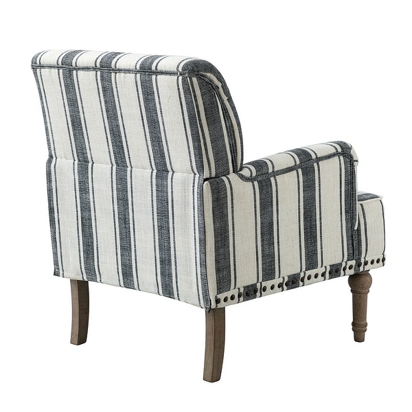 Geltrude Classic Upholstered Striped Armchair With Nailhead Trim Set of 2 by HULALA HOME