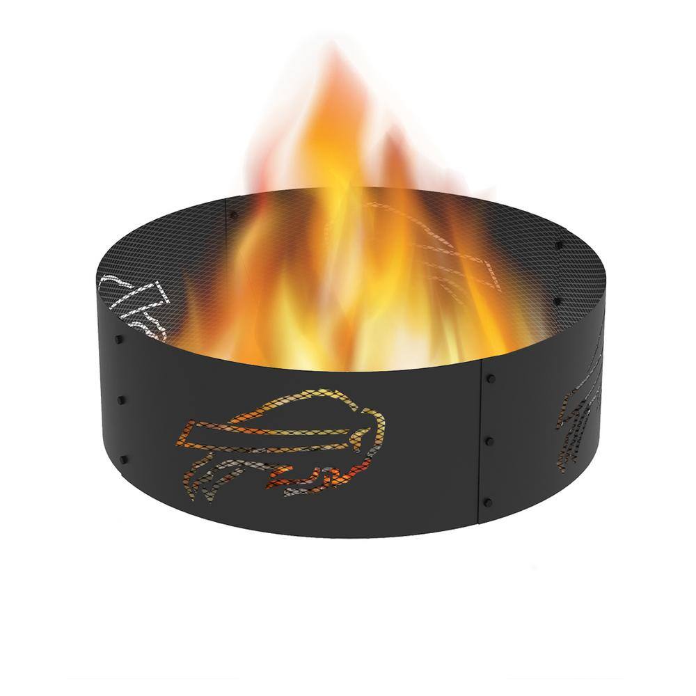 BLUE SKY OUTDOOR LIVING Decorative NFL 36 in. x 12 in. Round Steel Wood Fire Pit Ring - Buffalo Bills FR361208-BILLS