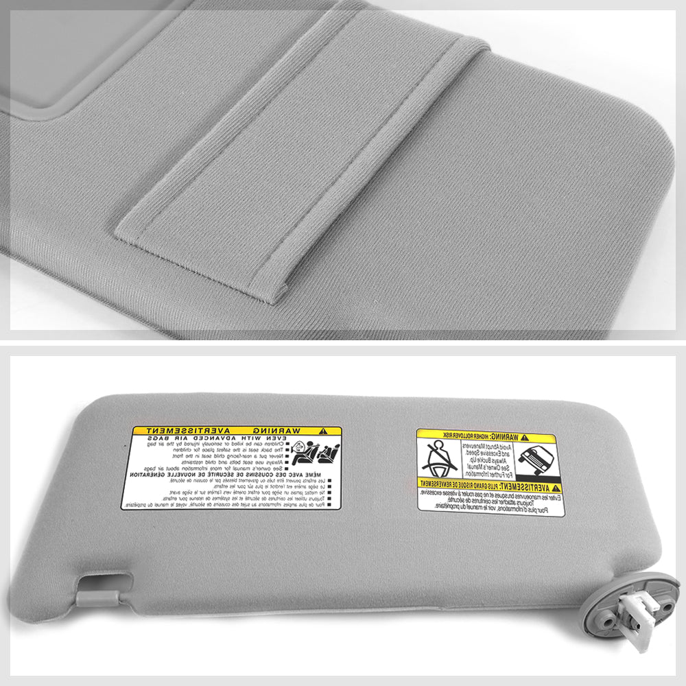 Grey Car Sun Visor Sunshade Right Passenger Side w/Mirror for 09-16 Toyota Venza