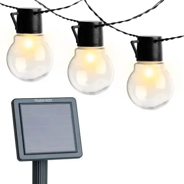 SOCIALITE Solar Powered LED Patio Bulb String Lights - 2 Pack - 20 feet