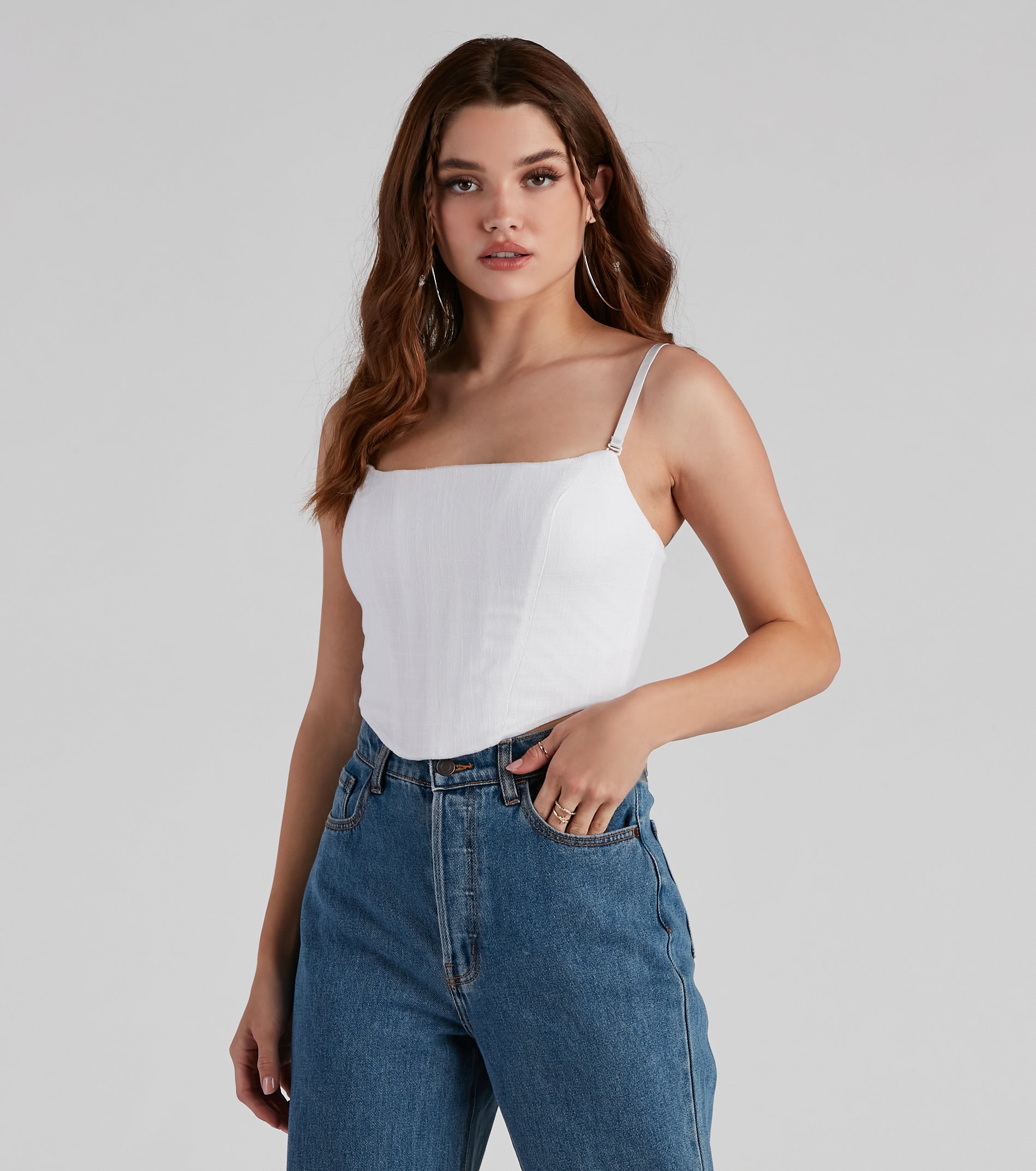 Sittin' Pretty Linen Bustier