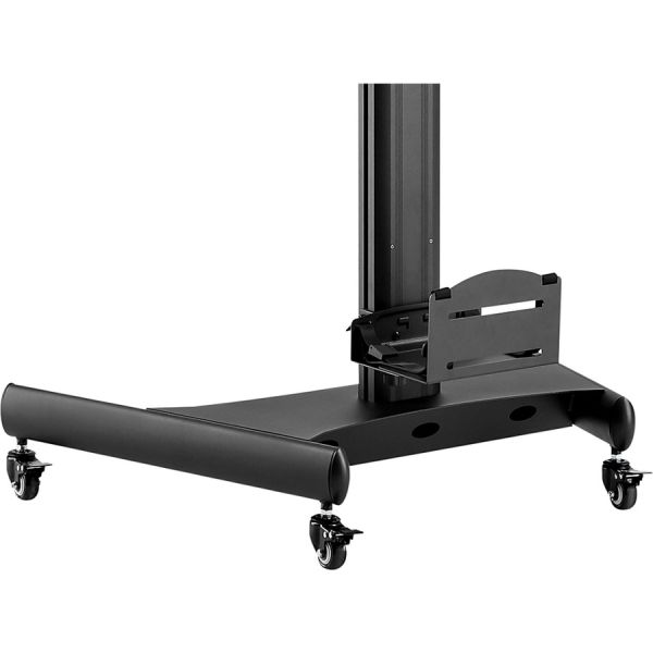 StarTech.com Mobile Standing Workstation with Monitor Mount， CPU/PC Holder， Height Adjustable Desktop Computer Cart， Standing Workstation