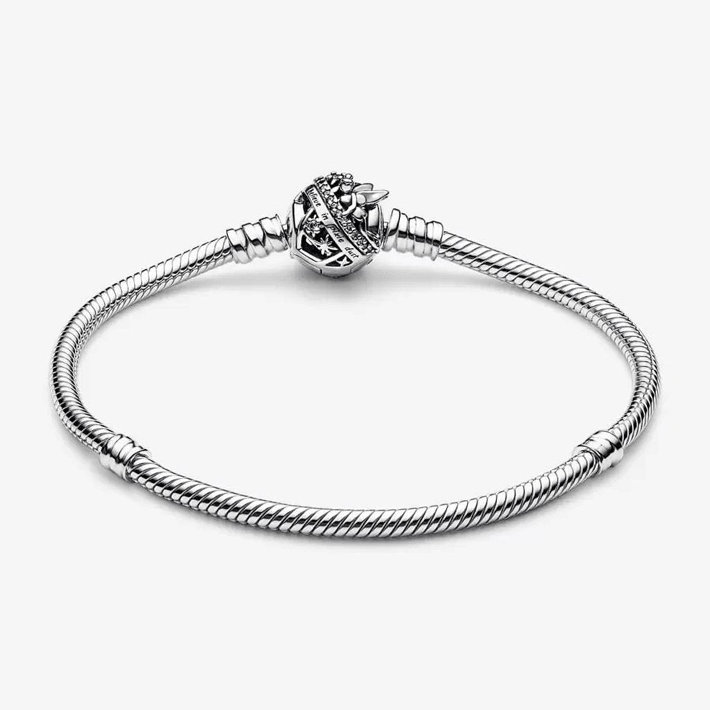 PANDORA  Disney Tinker Bell Clasp Moments Snake Chain Bracelet