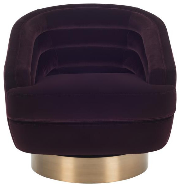 Hamden Swivel Club Chair Giotto Cabernet   Contemporary   Armchairs And Accent Chairs   by Peachtree Fine Furniture  Houzz