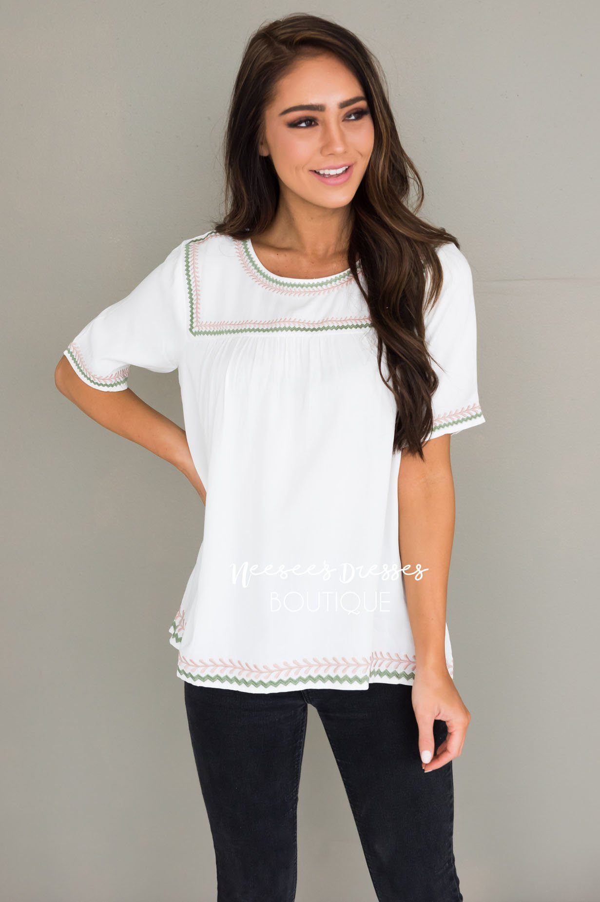 Always Charming Modest Blouse