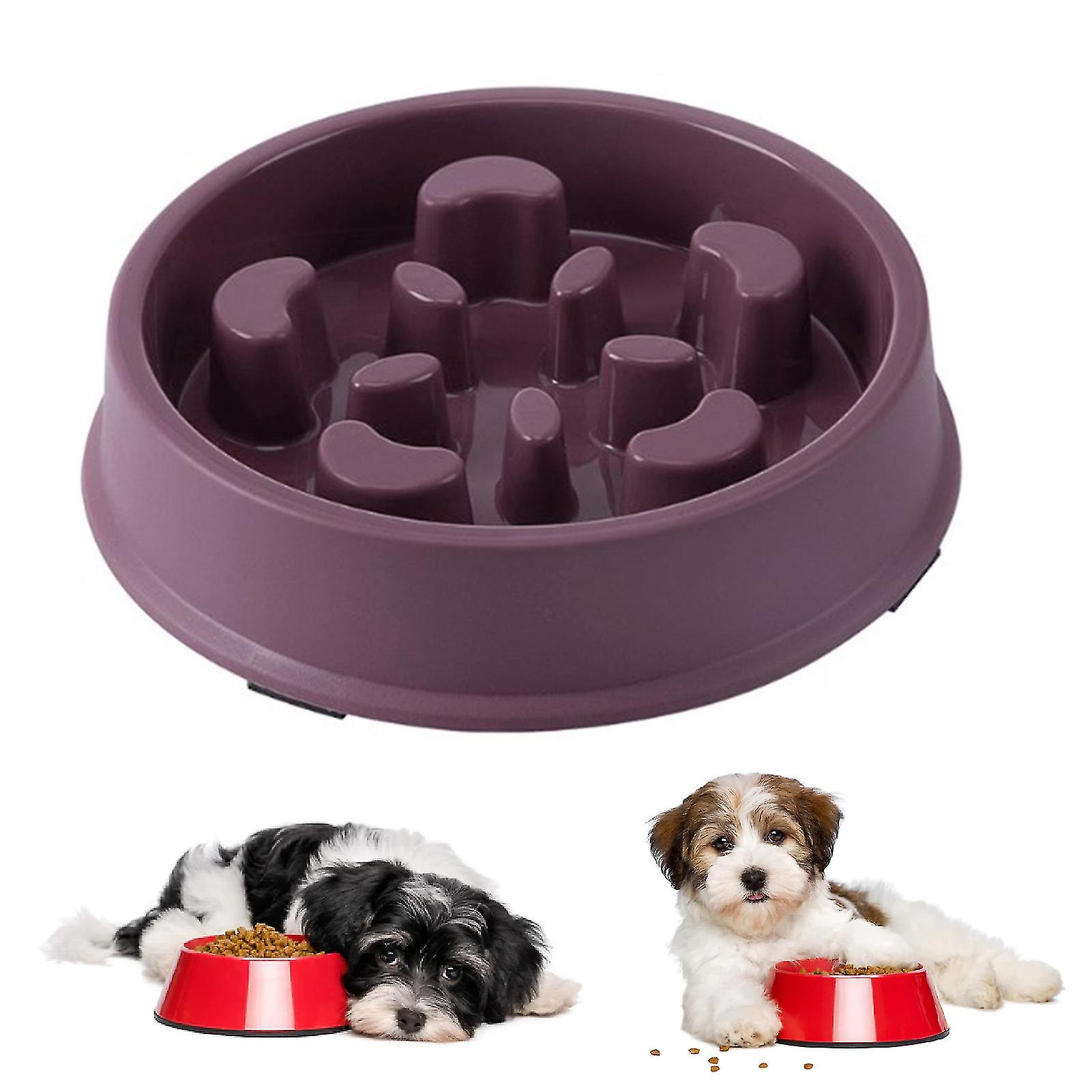 Slow Feeder Dog Bowl Petal Type Prevent Choking Puzzle Slip Resistant Bowl for Pet Supplies Purple