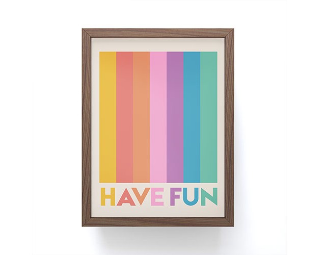 Showmemars Vintage Rainbow Have Fun Framed Mini Art Print Society6