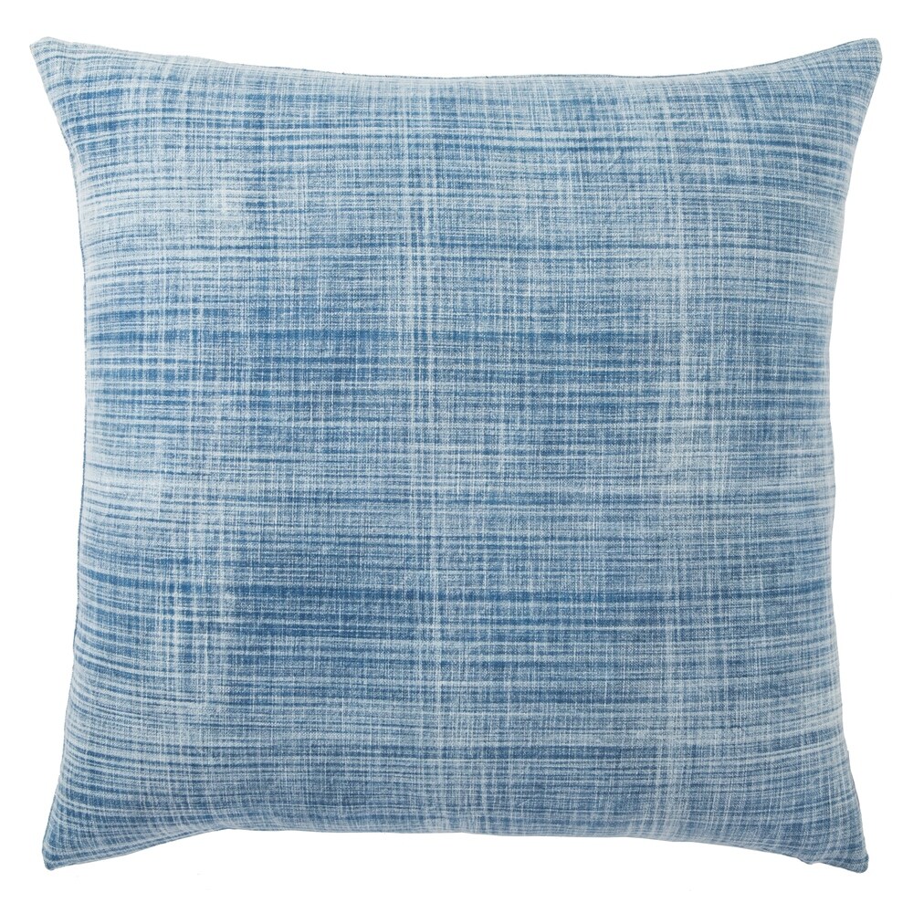 Tonquin Handmade Solid Blue/ White Down Throw Pillow