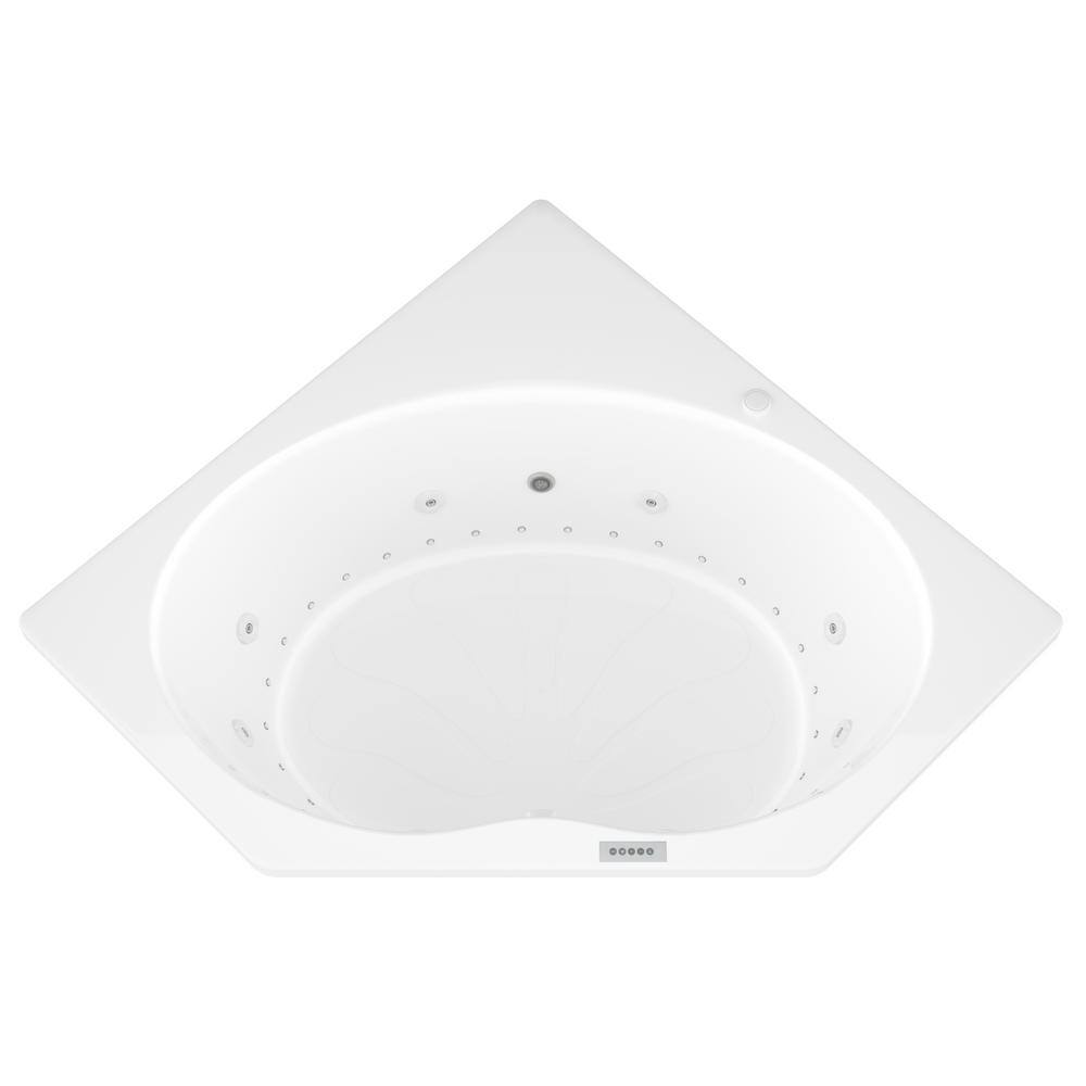 Universal Tubs Carnelian Diamond Series 5 ft. Center Drain Whirlpool and Air Bath Tub in White HD6060EDLX