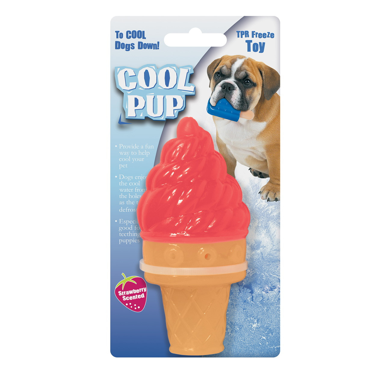 Cool Pup Large Ice Cream Cone Pink Dog Toy