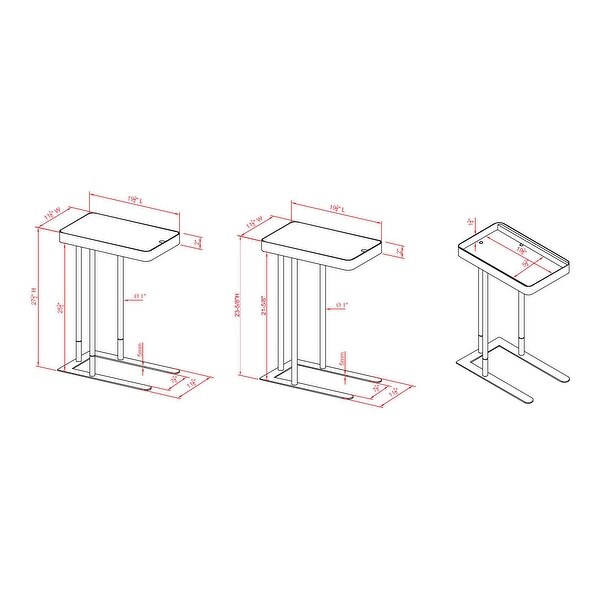 Furniture of America Schofield Urban C-Shape Slide-open Top Side Table