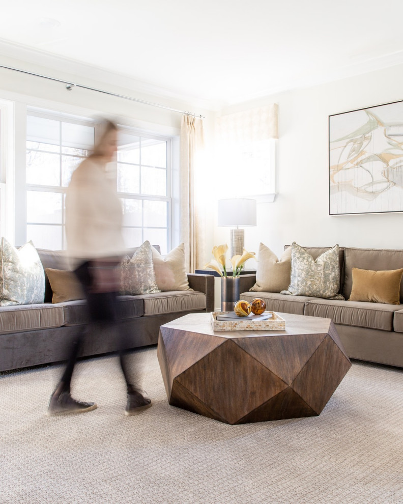 Faceted Large Round Light Wood Coffee Table Modern Geometric Block Solid   Rustic   Coffee Tables   by My Swanky Home  Houzz