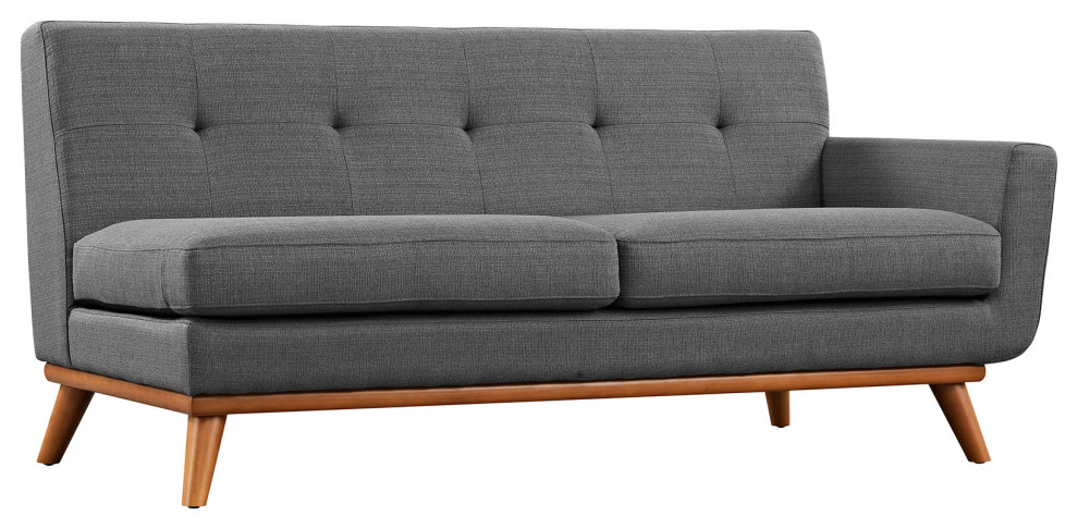 Gray Engage Left Facing Sectional Sofa   Midcentury   Sectional Sofas   by Homesquare  Houzz