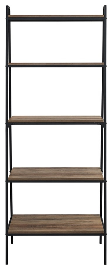 Pemberly Row 72 quotModern Ladder Bookcase in Reclaimed Barnwood   Industrial   Bookcases   by Homesquare  Houzz