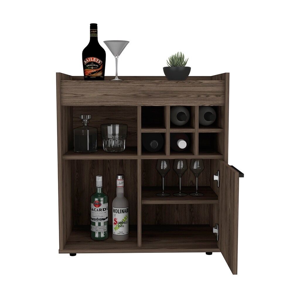 Bar Cabinet With Two Concealed Shelves And Six Wine Cubbies