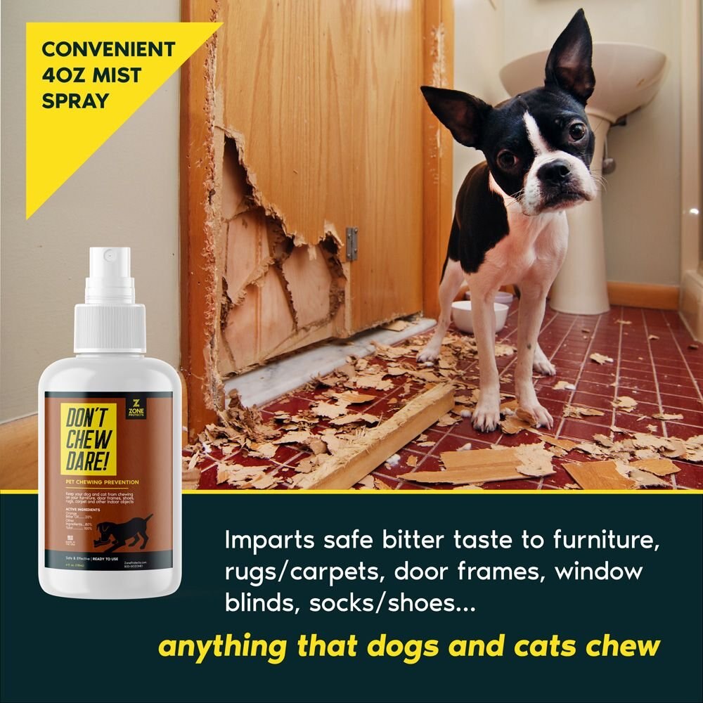 Zone Protects Don't Chew Dare! Indoor Dog Chewing Prevention Spray， 4-oz bottle