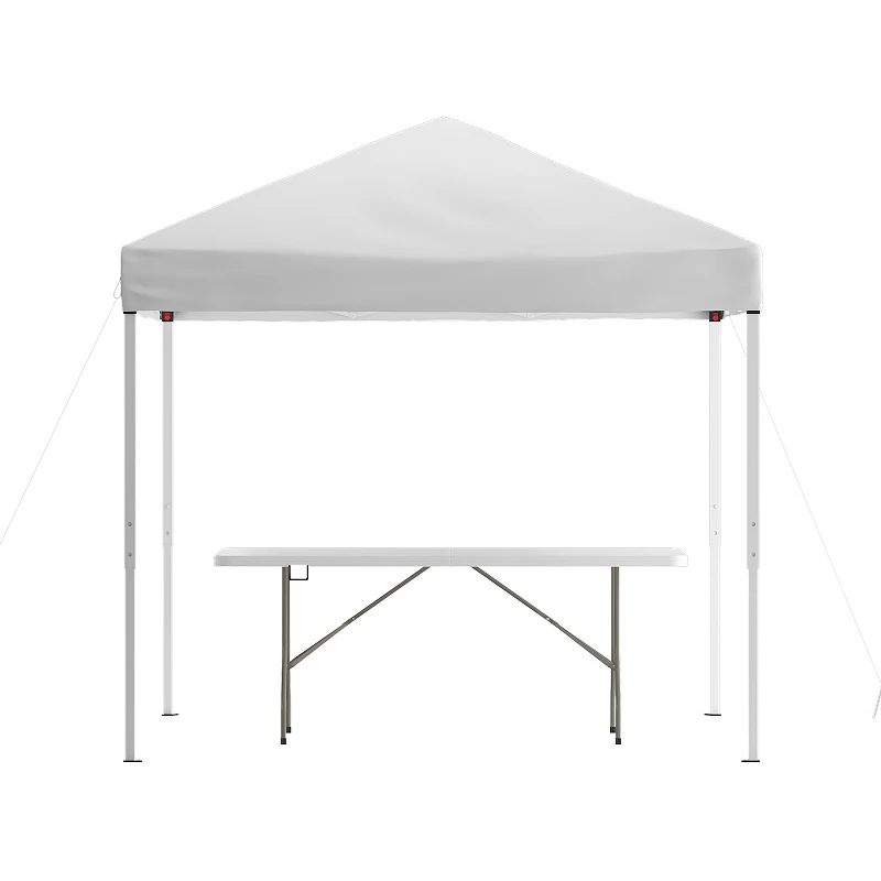 Emma and Oliver Outdoor Event/Tailgate Tent Set with Pop Up Event Canopy and Wheeled Case and Bi-Fold Table with Carrying Handle