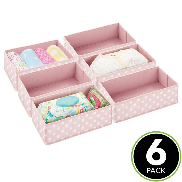 Mdesign Fabric Baby Nursery Drawer Organizer Bins 6 Pack