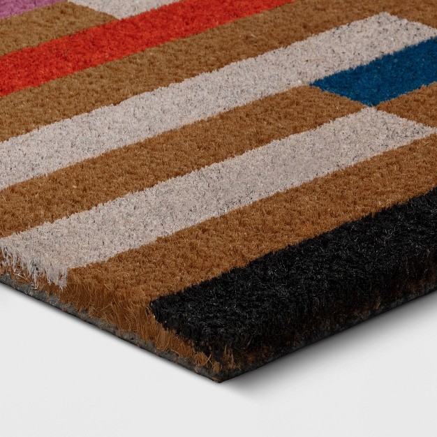 Bright Broken Stripe Rectangular Outdoor Door Mat Multicolor