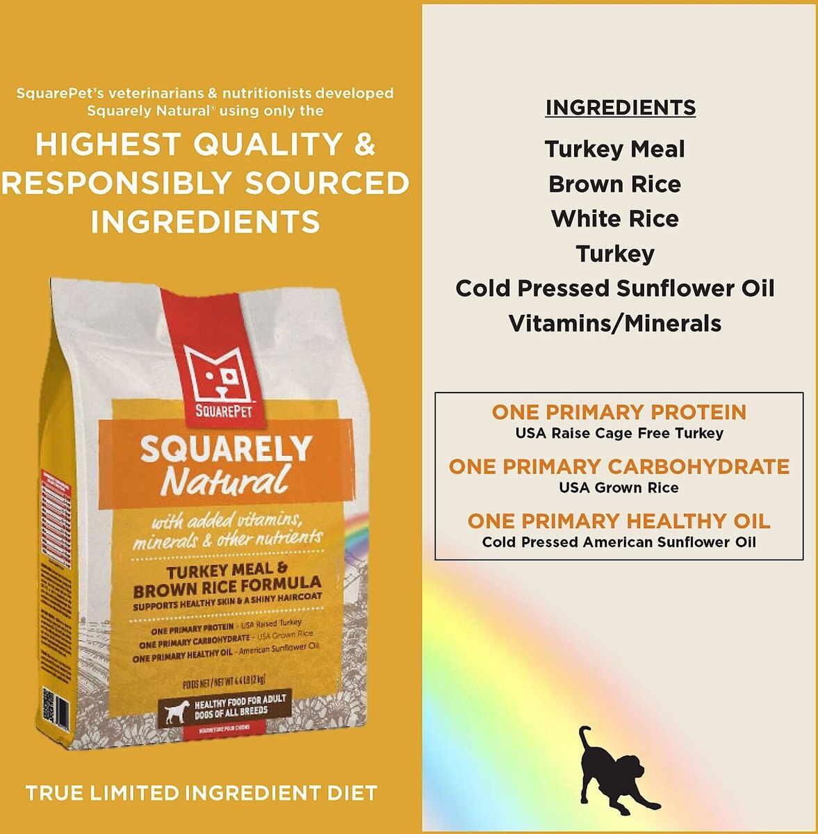 SquarePet Squarely Natural Turkey Meal and Brown Rice Formula Dry Dog Food