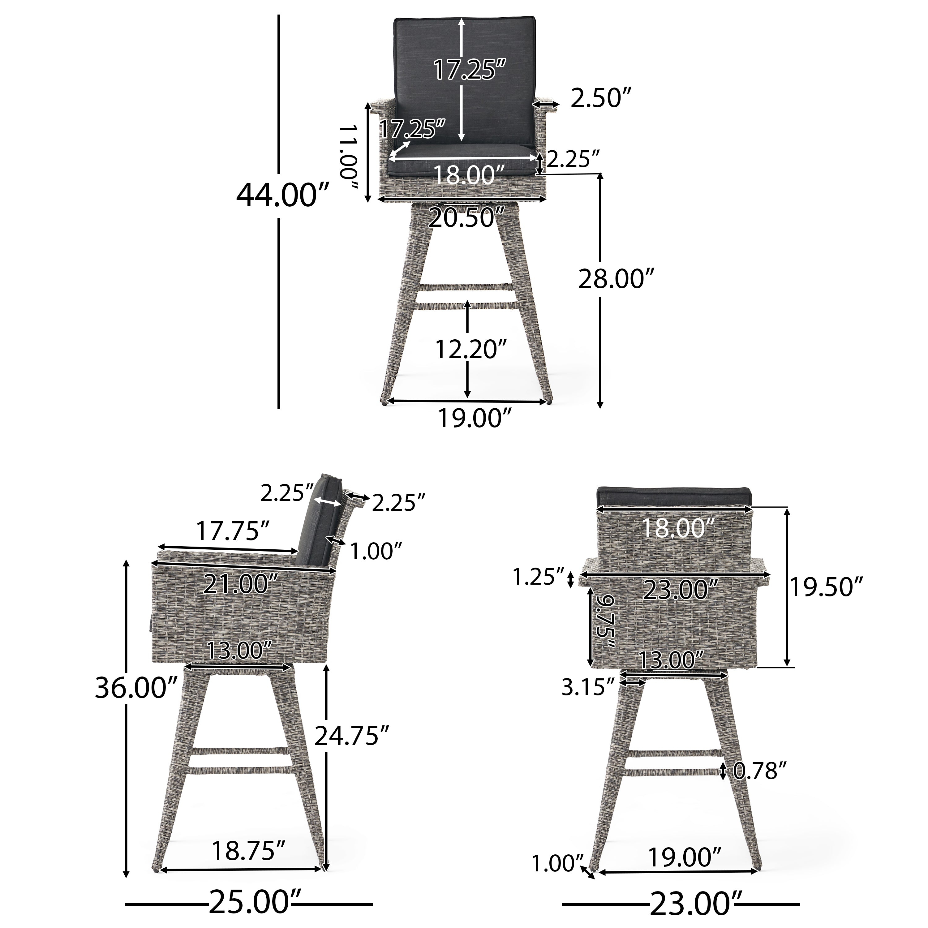 Budva Outdoor Wicker Bar Set