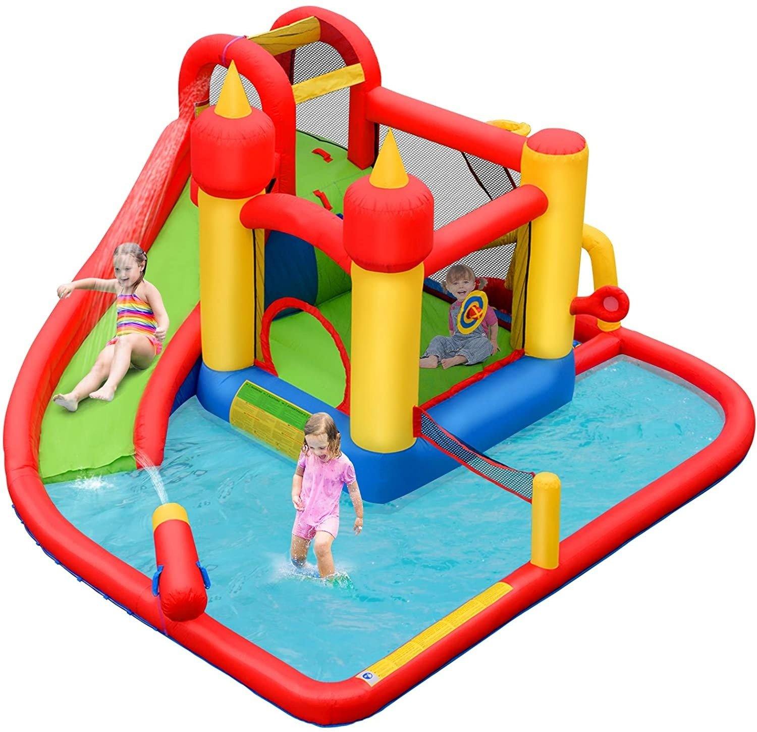 Inflatable Bounce House, Mighty 7 in 1 Water Slide Park