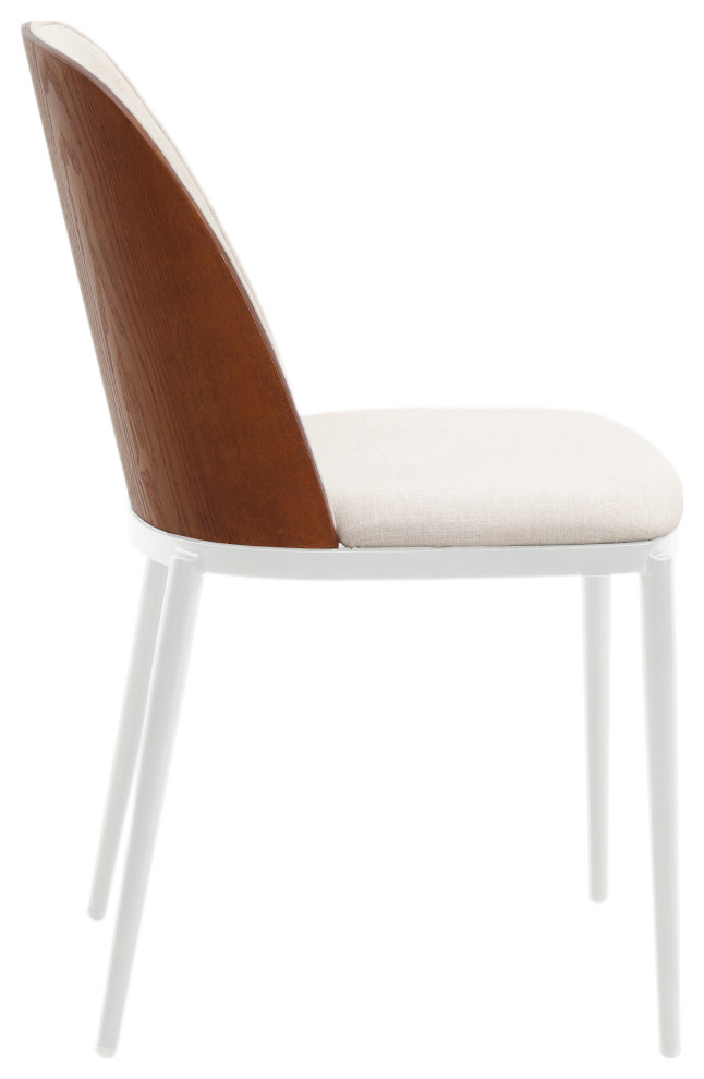 LeisureMod Tule Dining Chair with White Frame Set of 4   Midcentury   Dining Chairs   by LeisureMod  Houzz