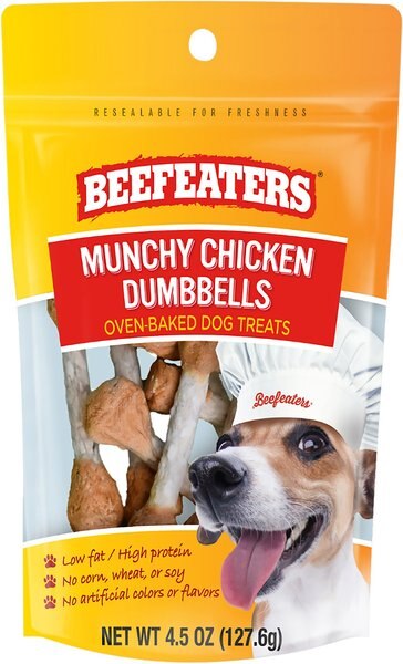 Beefeaters Munchy Chicken Dumbbells Jerky Dog Treat， 4.5-oz bag