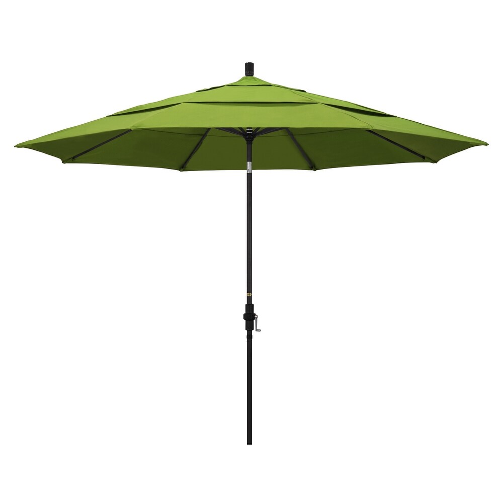 California Umbrella 11 Foot Round Aluminum  Crank Open Collar Tilt Patio Umbrella  Sunbrella Fabric