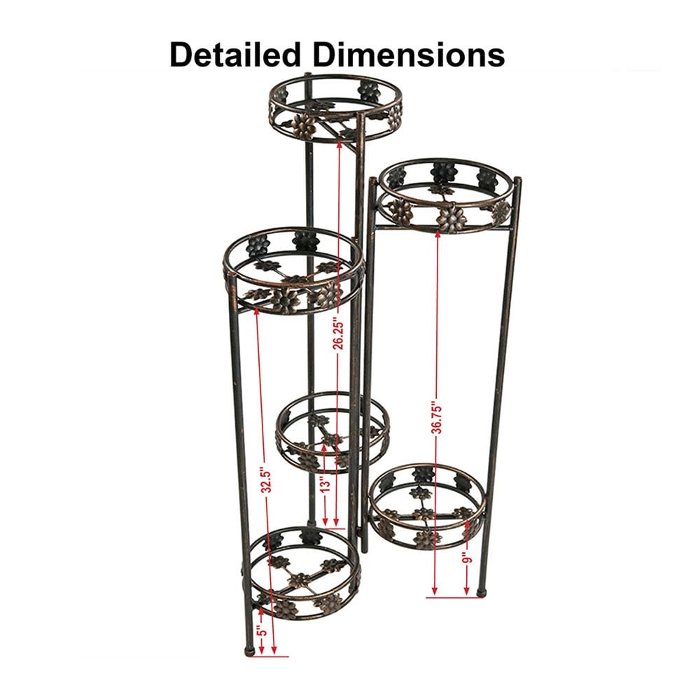 6 Tiered Metal Folding Plant Flower Pot Stand   45\