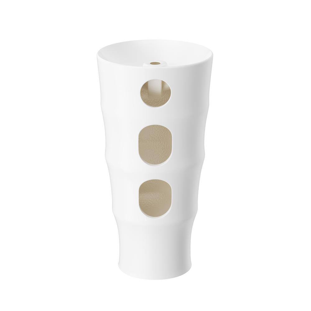 Eridanus Brooklyn Vitreous China 33 in. Circular Free-Standing Pedestal Sink with Faucet Hole in Crisp White ERI-PB-414