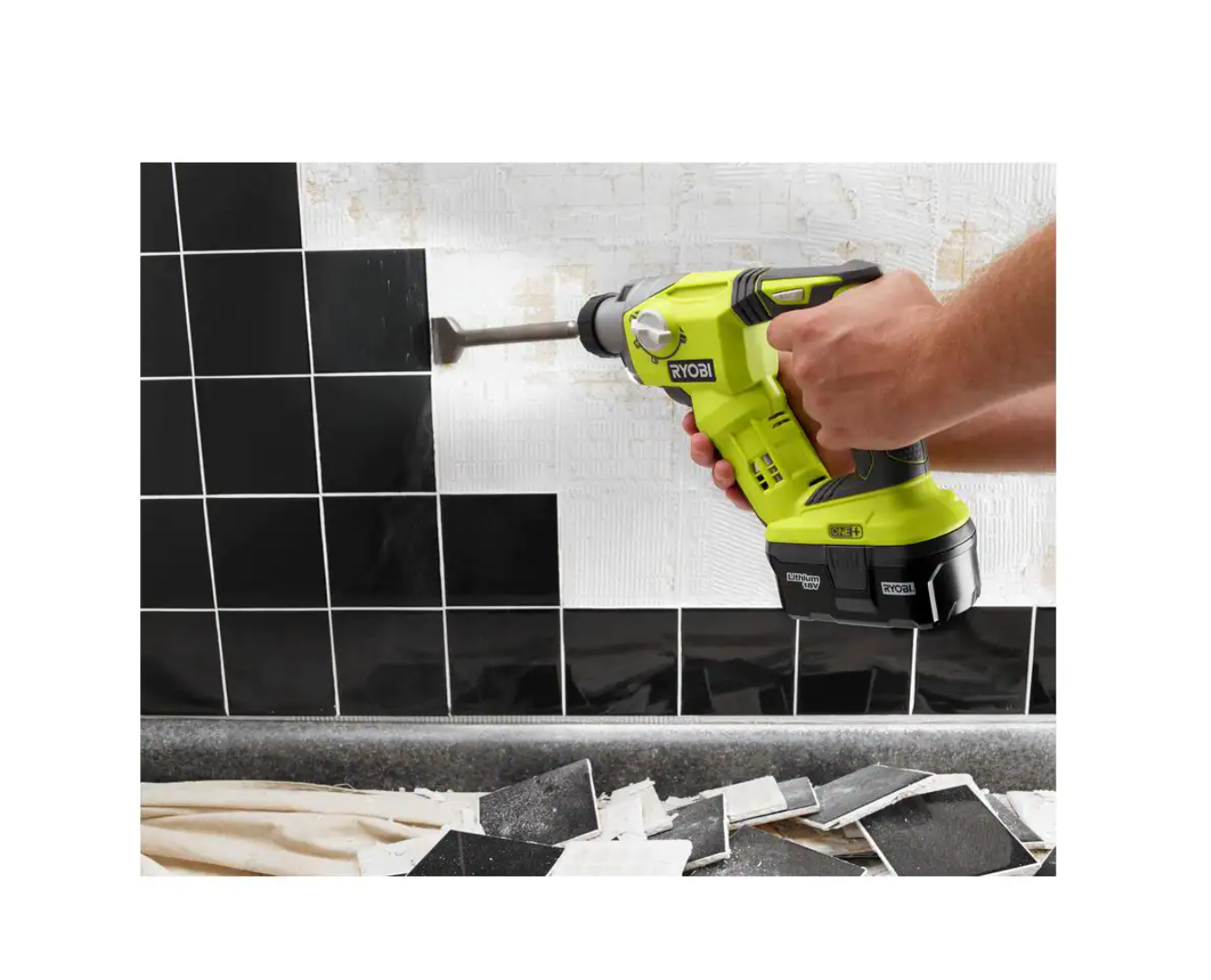 RYOBI P222 ONE+ 18V Lithium-Ion Cordless 1/2 in. SDS-Plus Rotary Hammer Drill (Tool Only)