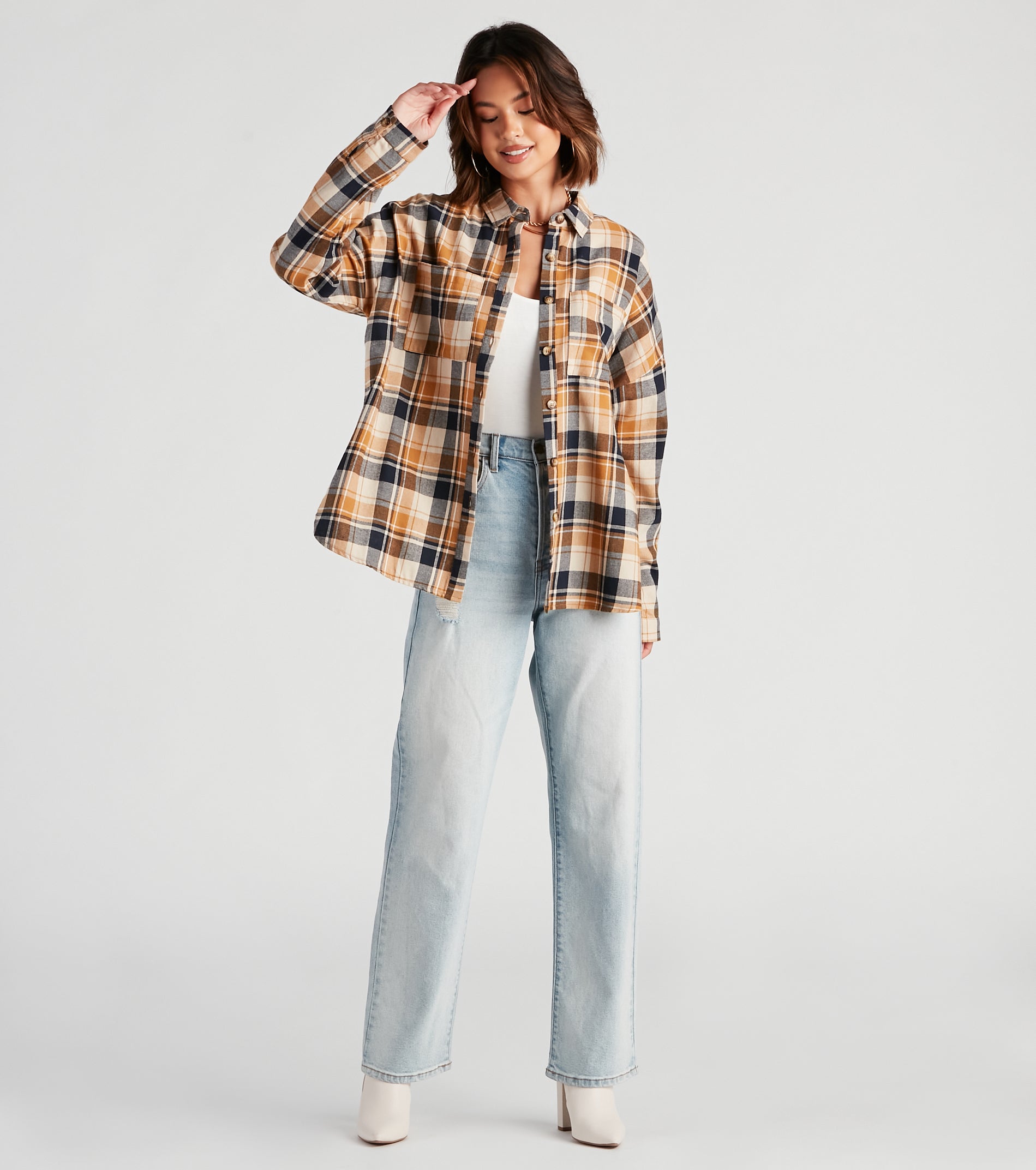 Button Up In Fab Flannel Top